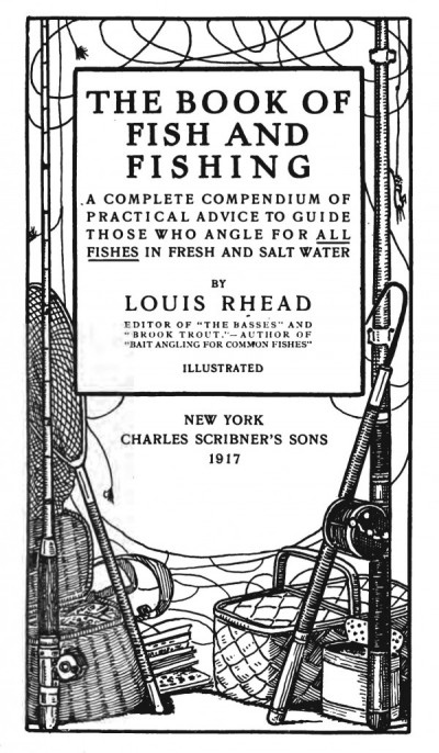 Title page of an old book showing fishing gear